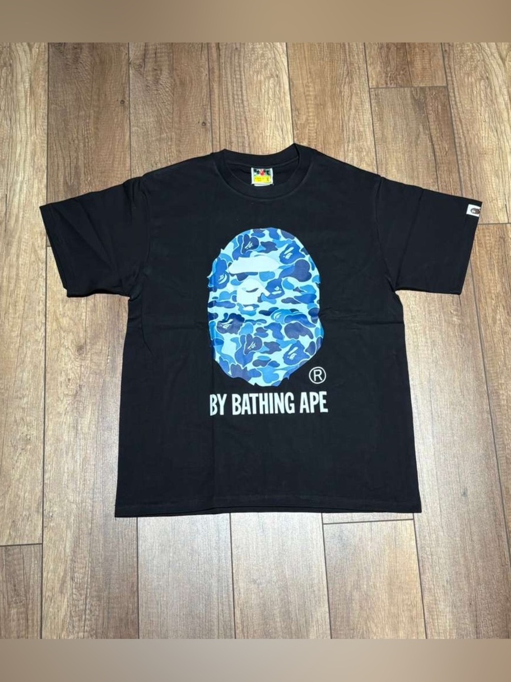 A Bathing Ape BAPE Blue Camo Ape Black Short-Sleeve Tee Shirt Brand New Size M